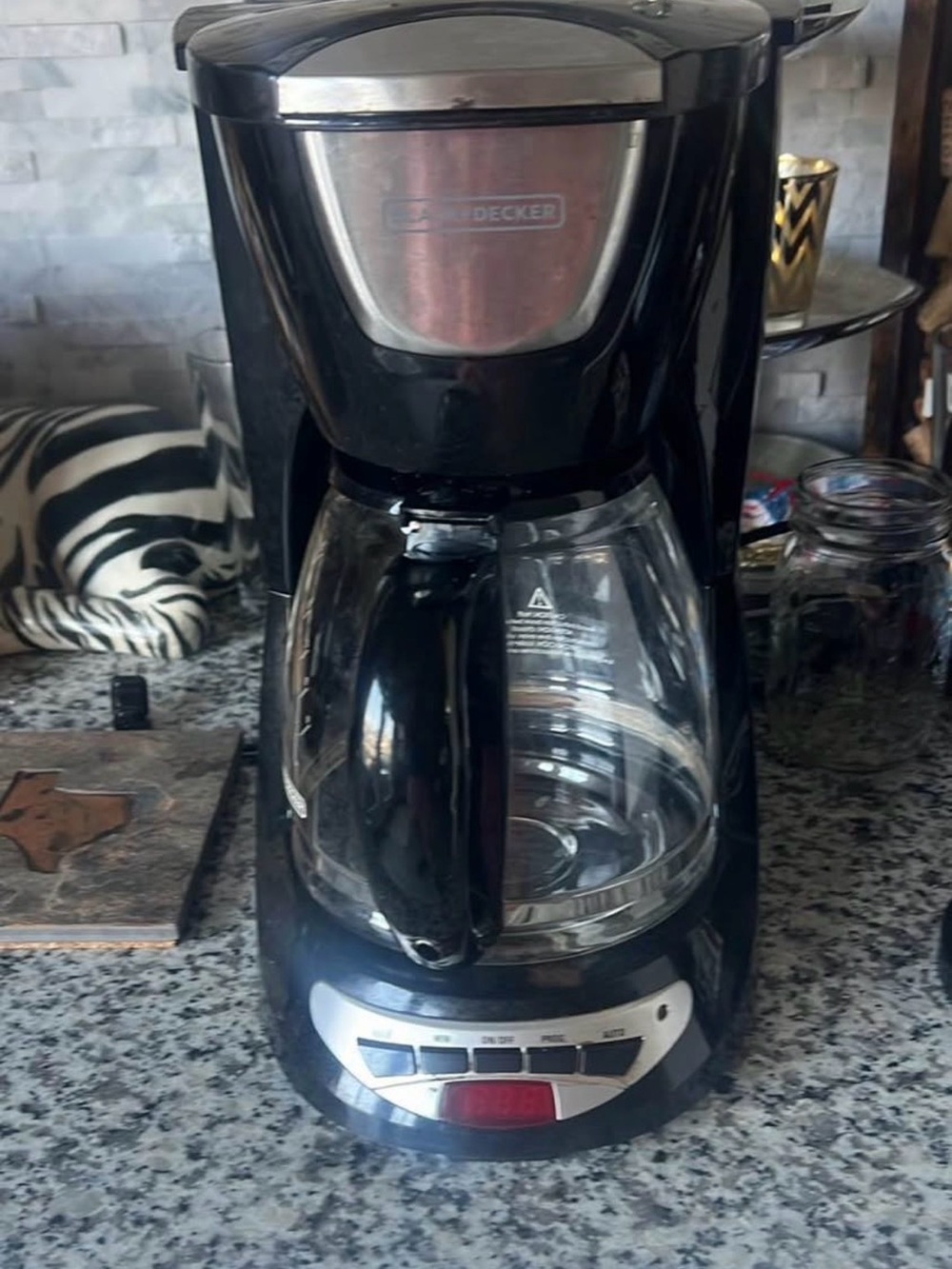 Black & Decker Black Drip Coffee Maker with Glass Carafe